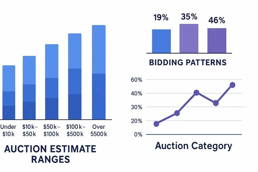 Chart showing optimal estimate ranges for different auction categories