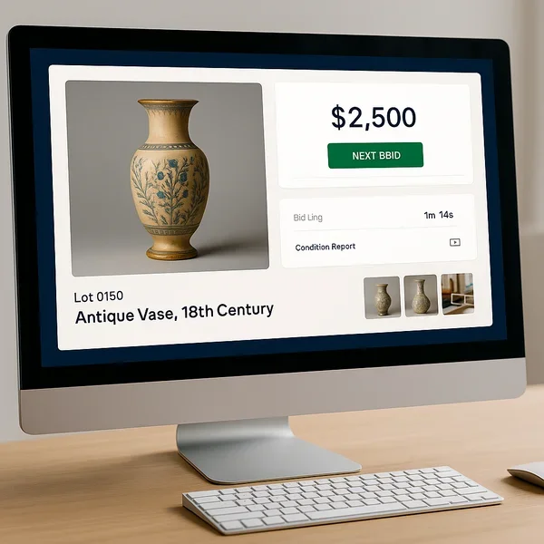 Clean, user-friendly online bidding interface showing all essential elements clearly organized