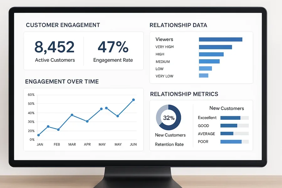 Analytics dashboard showing collector engagement and relationship metrics