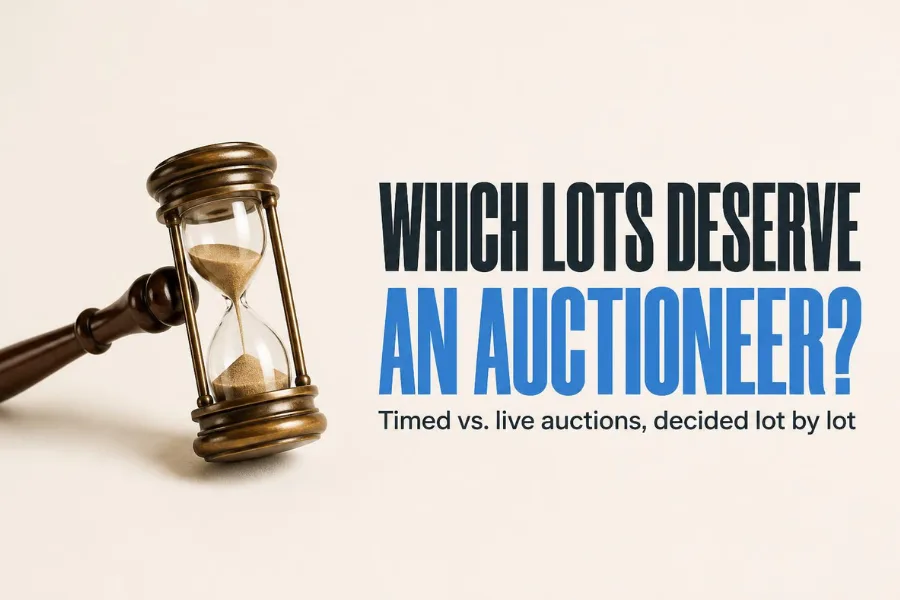 Auctioneer's gavel with an hourglass head